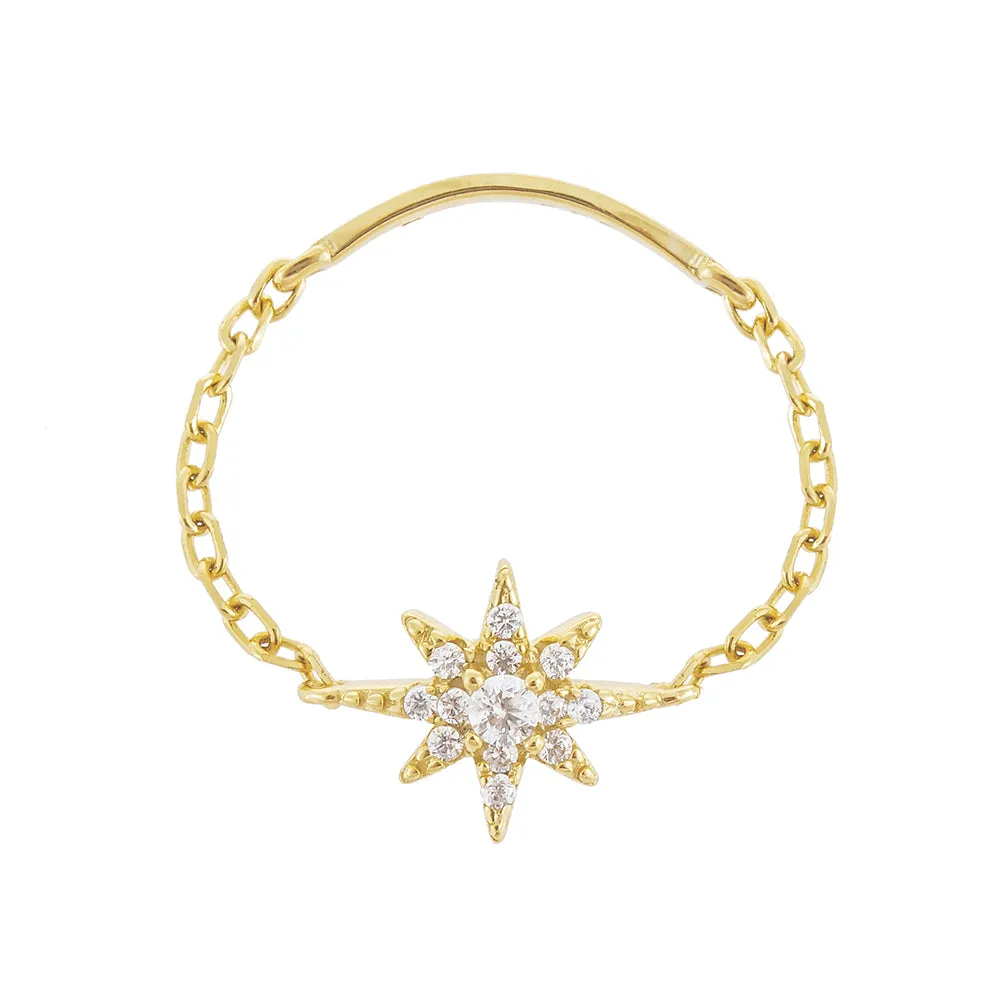 Pavé Starburst Chain Ring