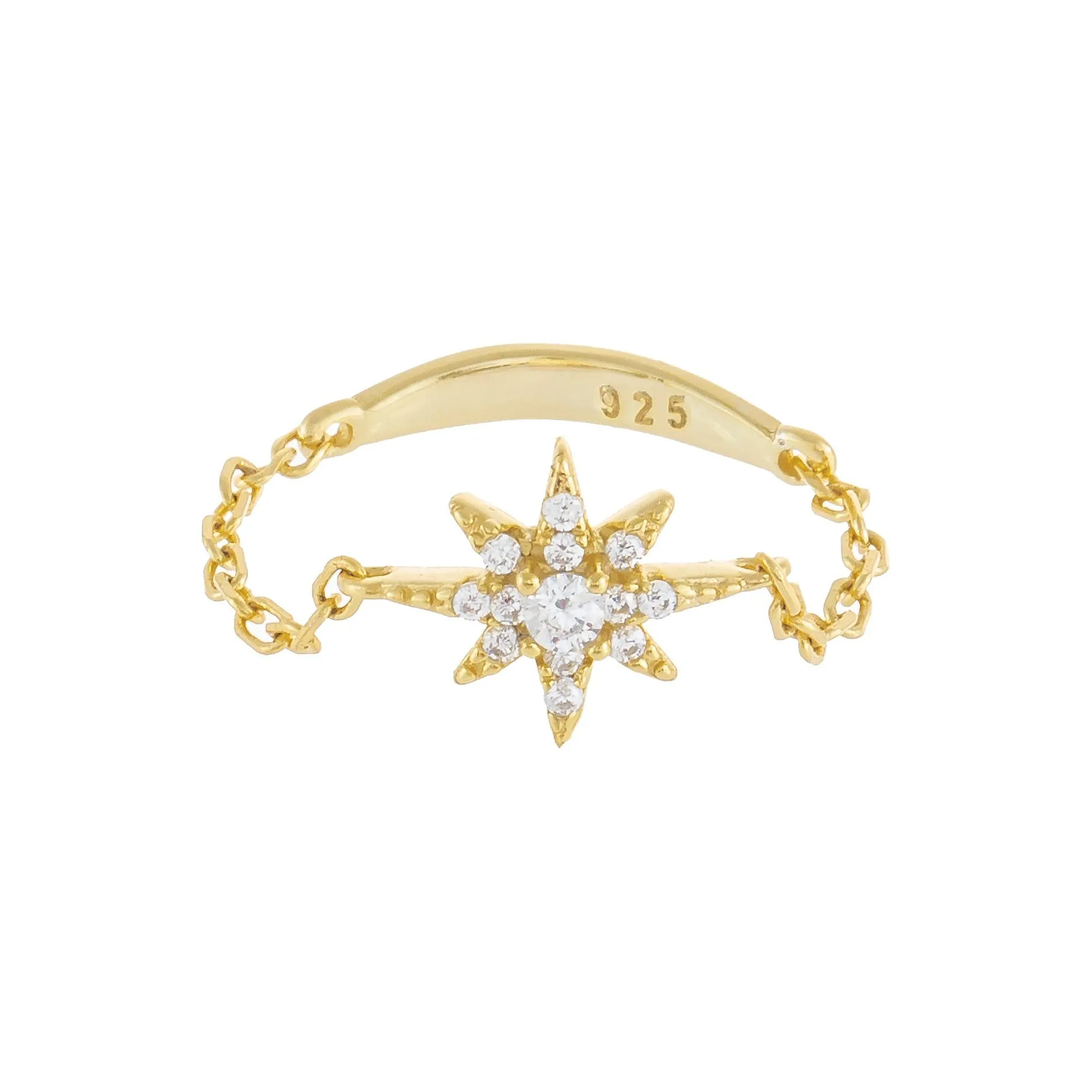 Pavé Starburst Chain Ring