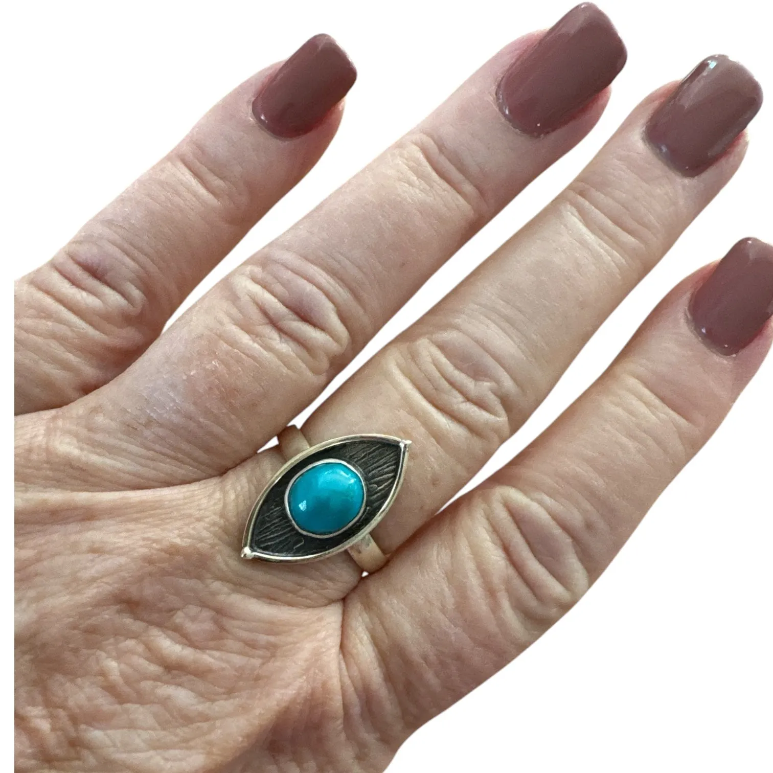 Peruvian Opalina Solid 925 Sterling Silver Ring 9