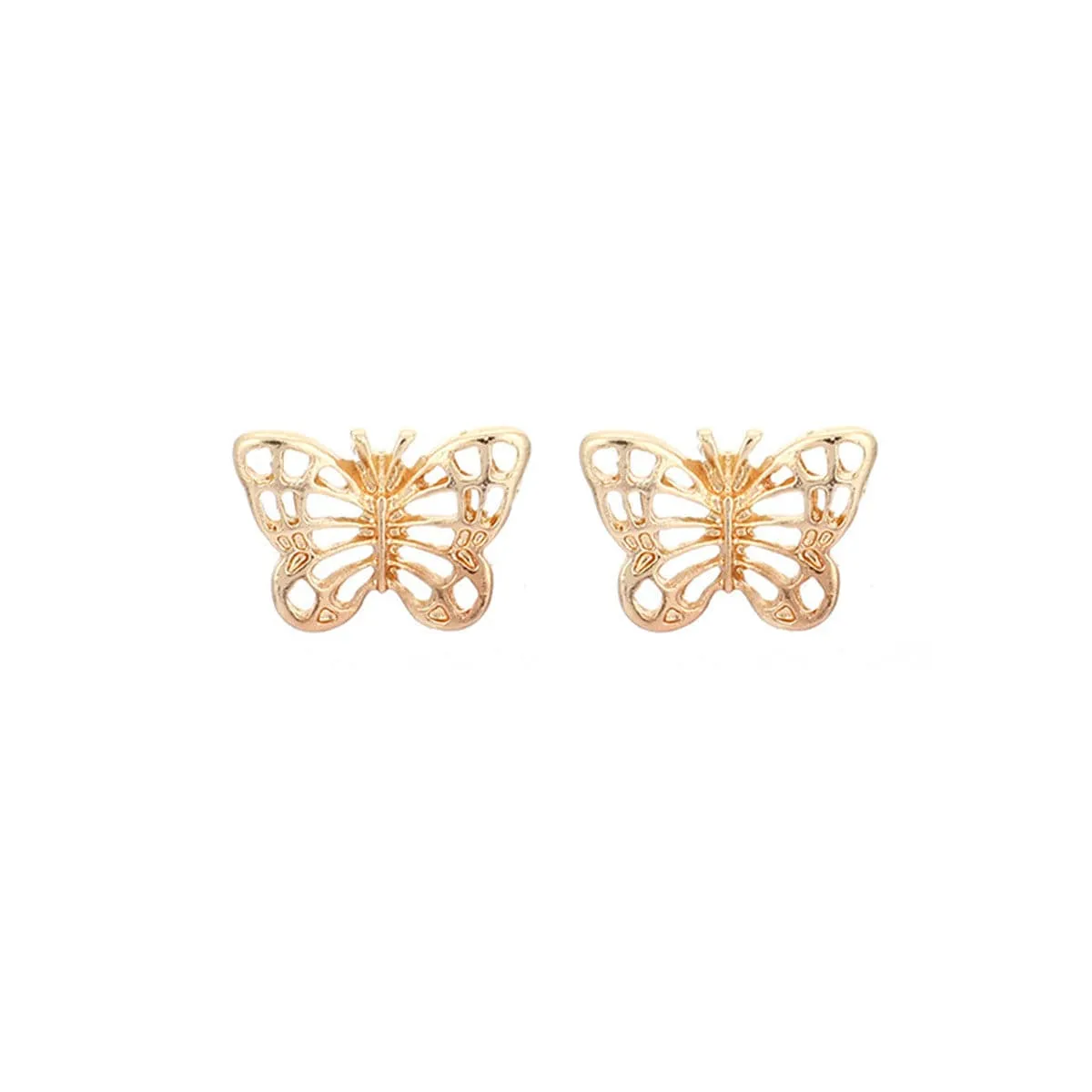 Pink Cubic Zirconia & 18K Gold-Plated Flower Stud Earrings Set