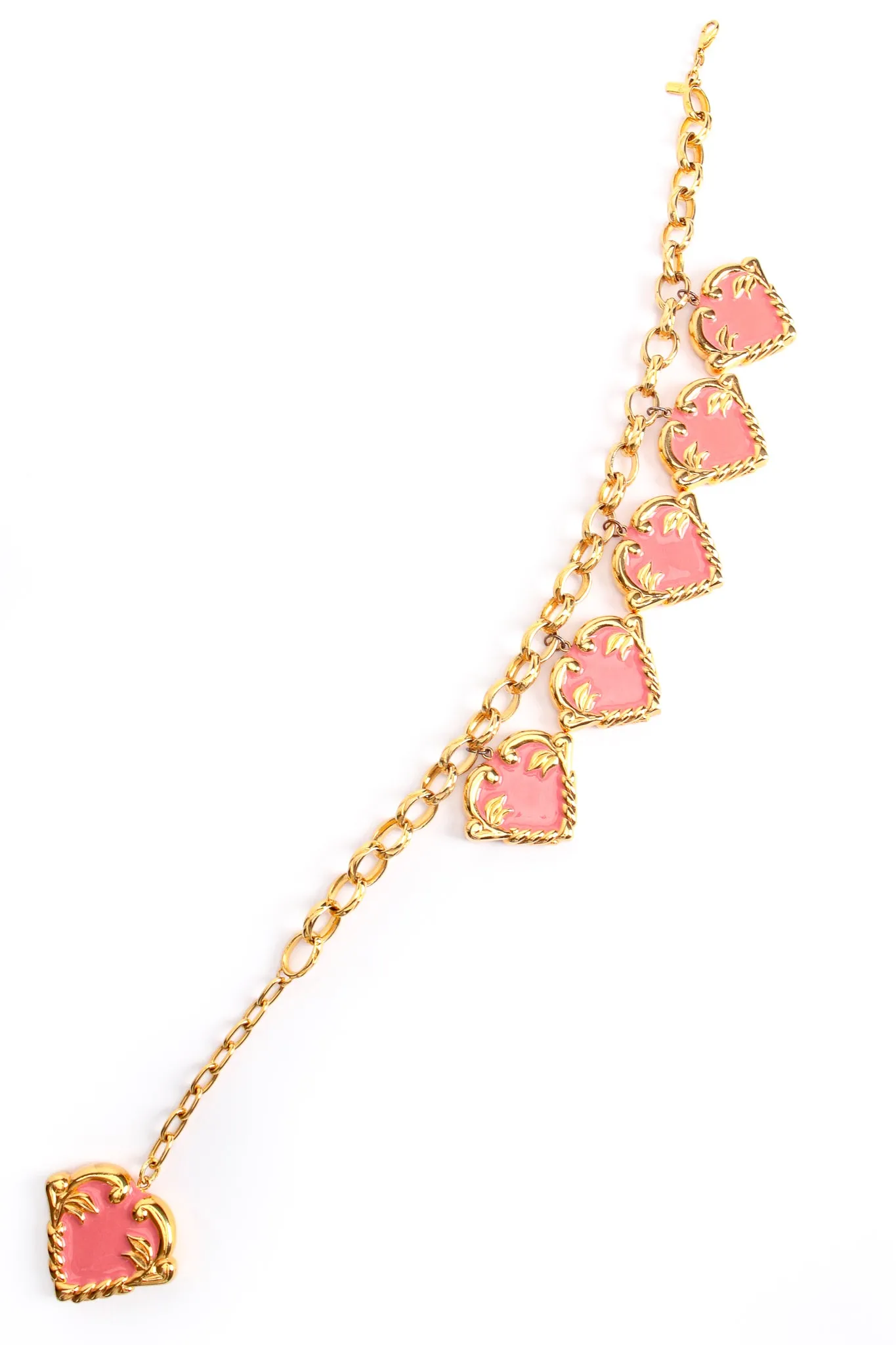 Pink Hearts Charm Necklace
