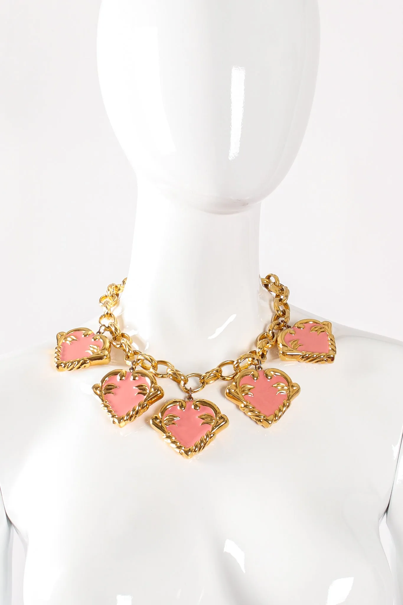 Pink Hearts Charm Necklace