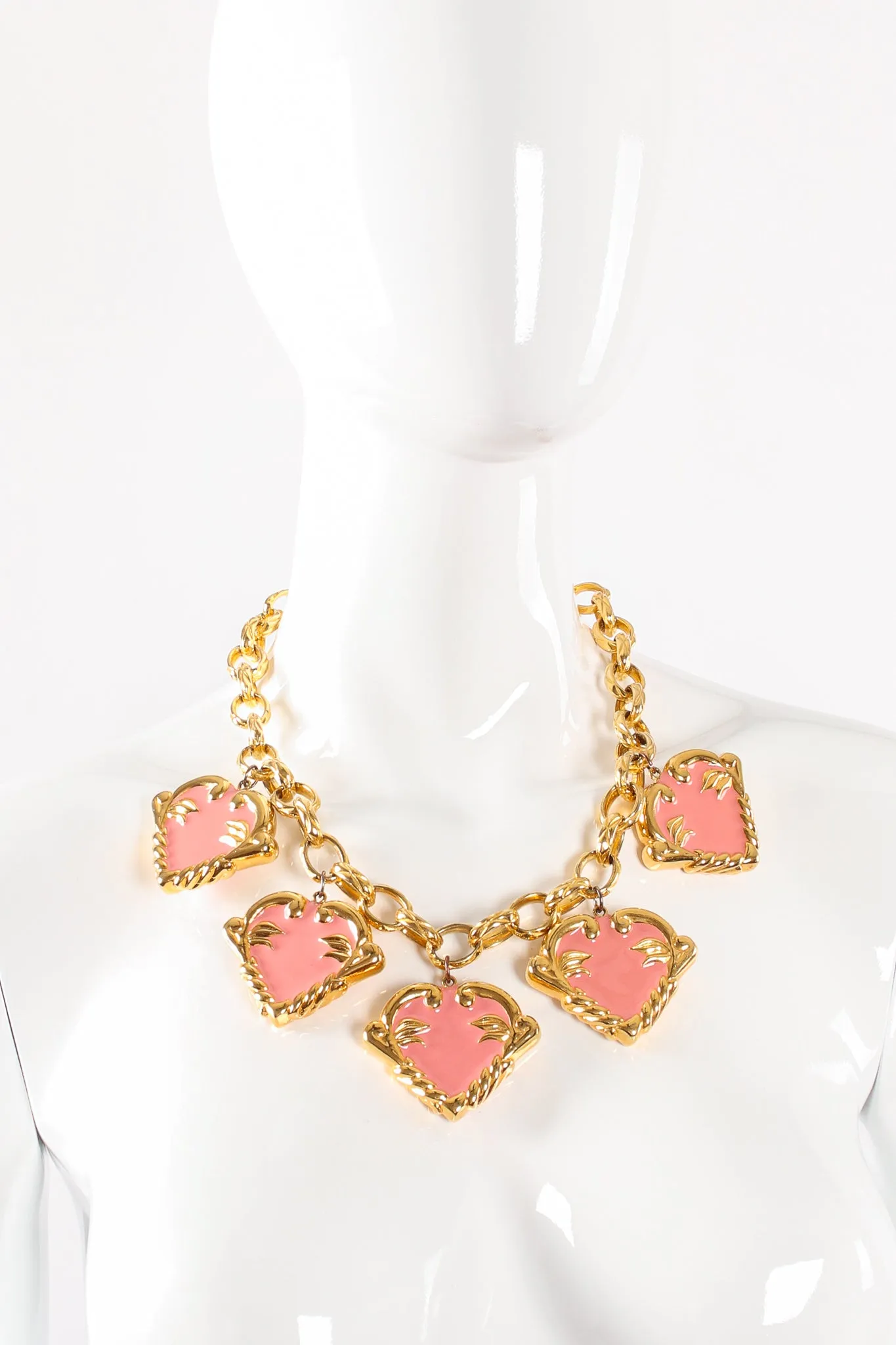 Pink Hearts Charm Necklace