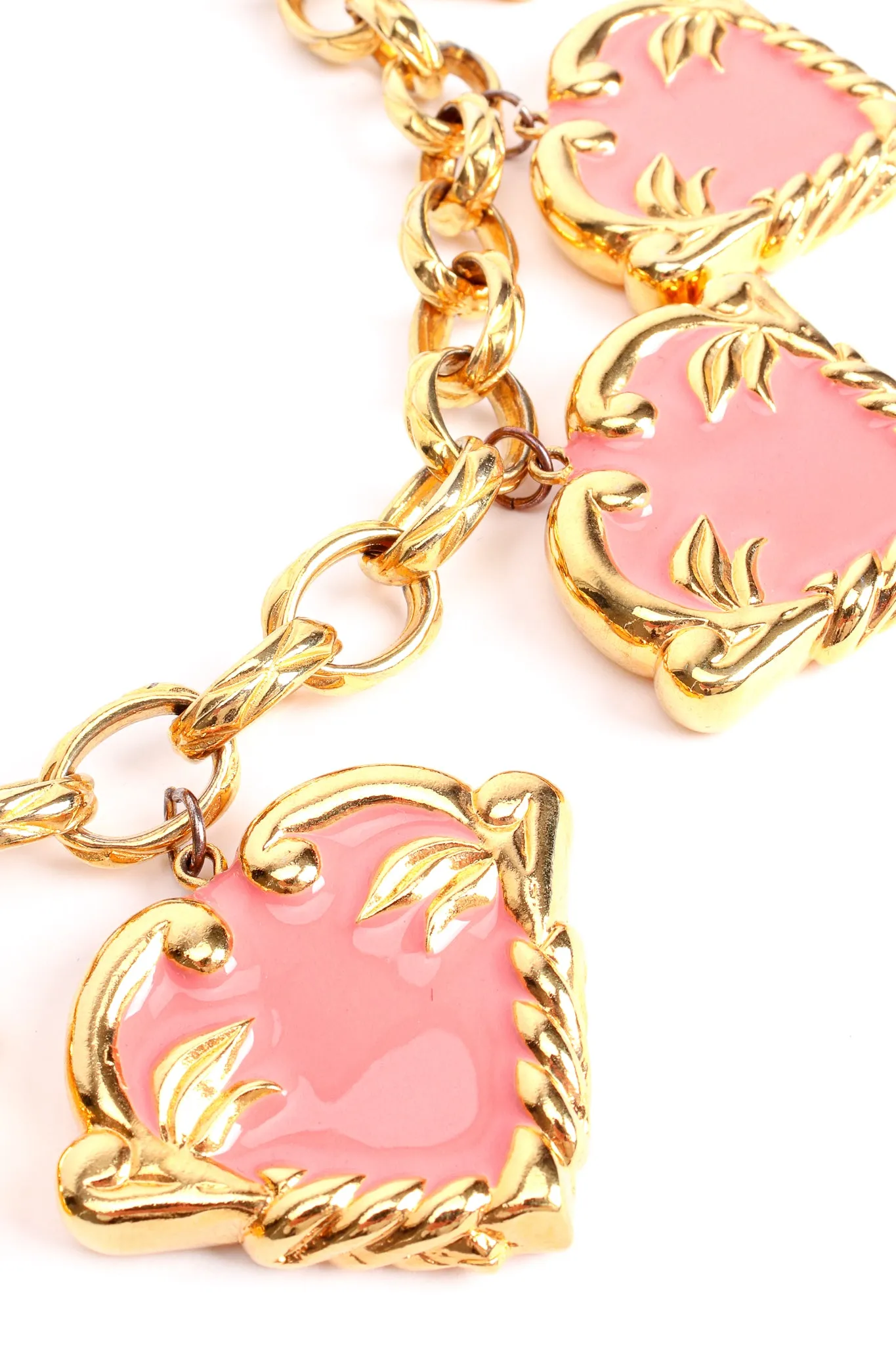 Pink Hearts Charm Necklace