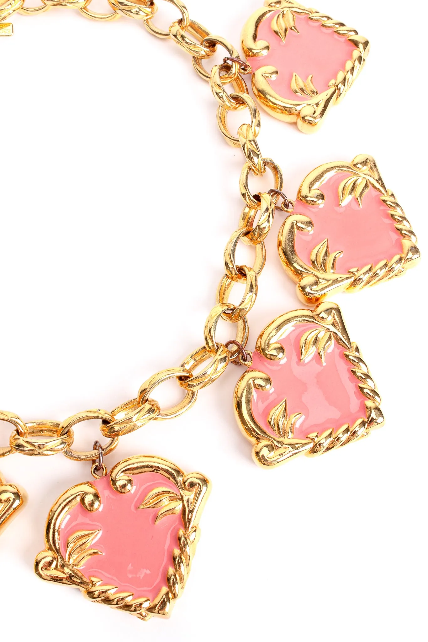 Pink Hearts Charm Necklace
