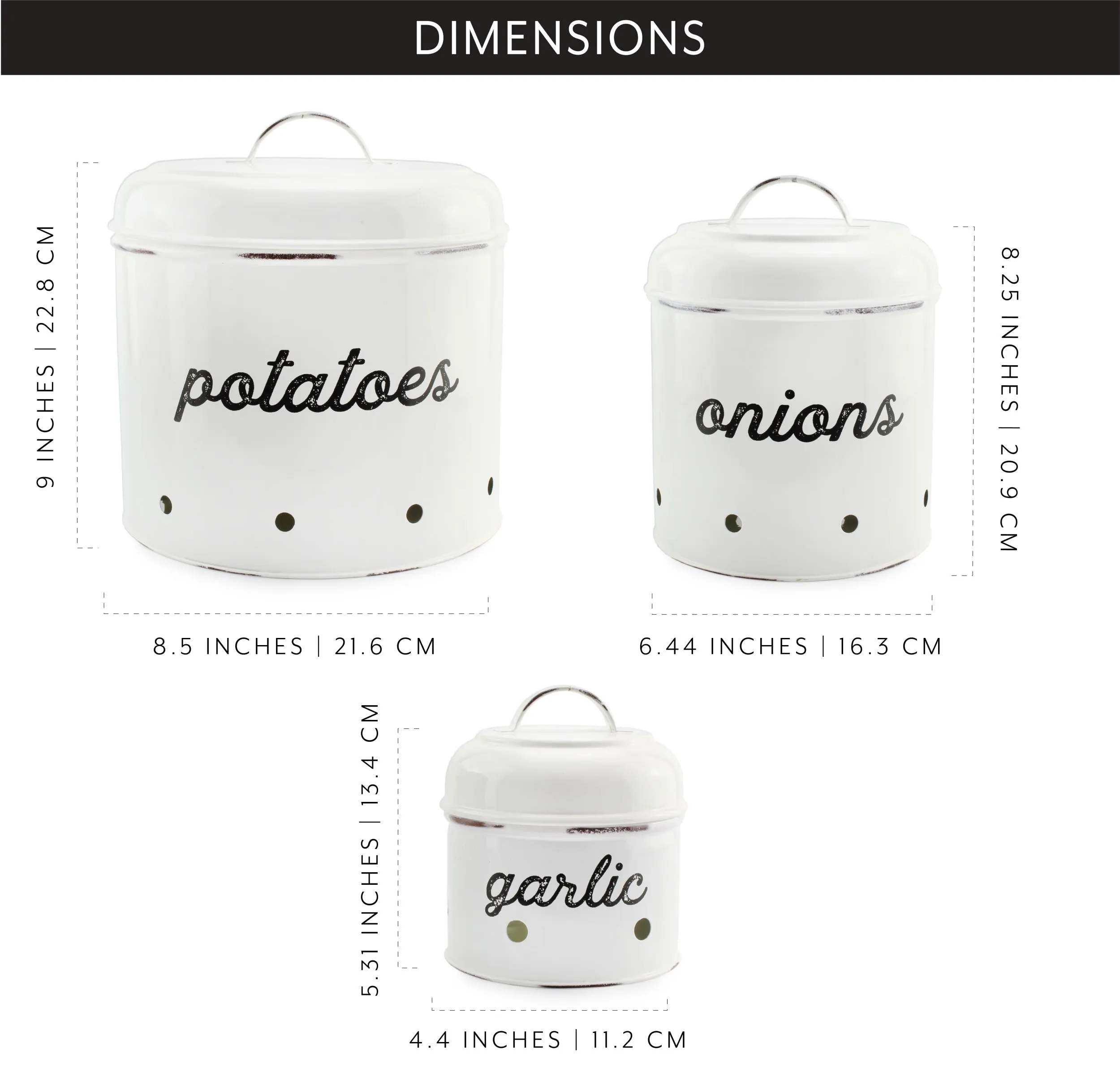 Potatoes, Onions and Garlic Canister Set