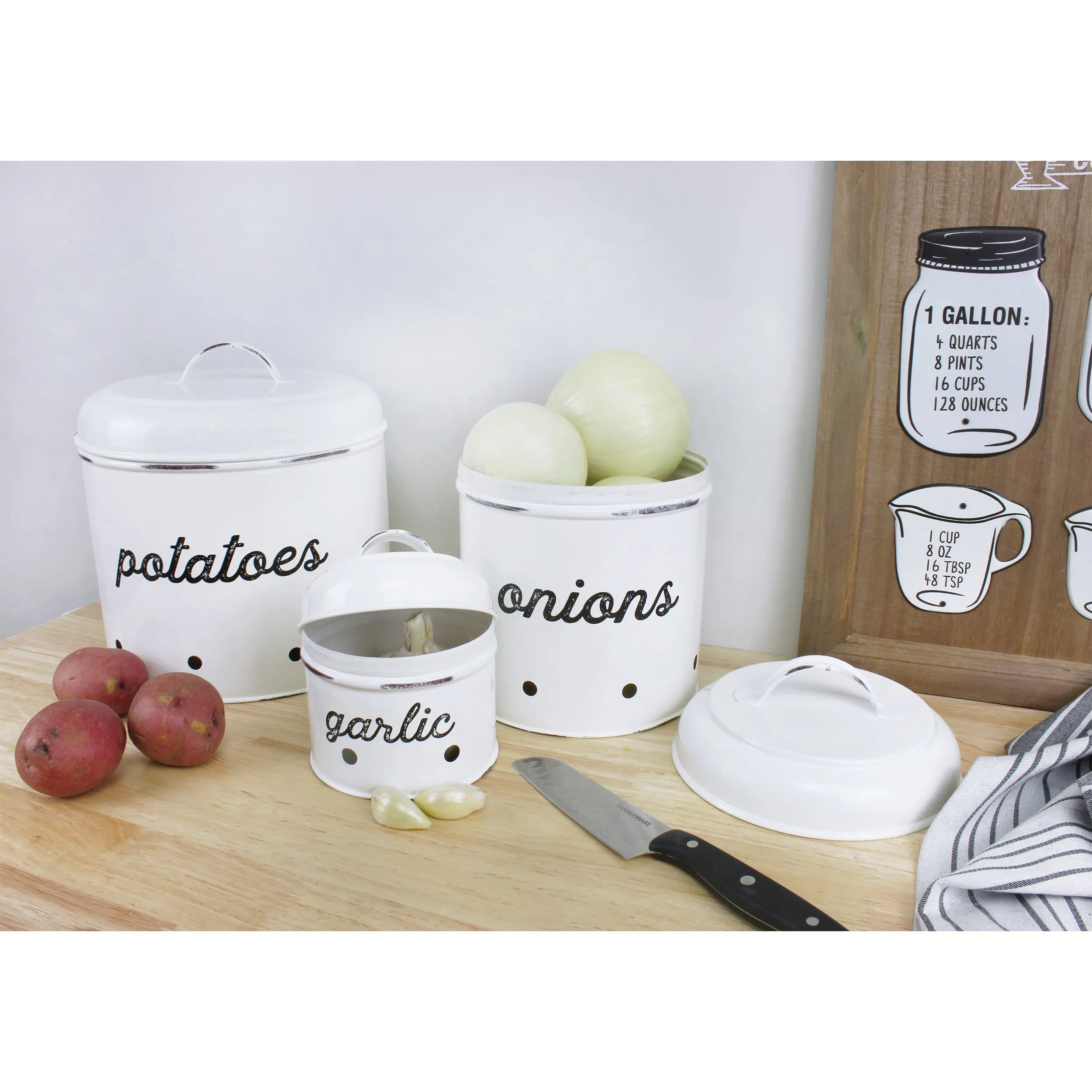Potatoes, Onions and Garlic Canister Set