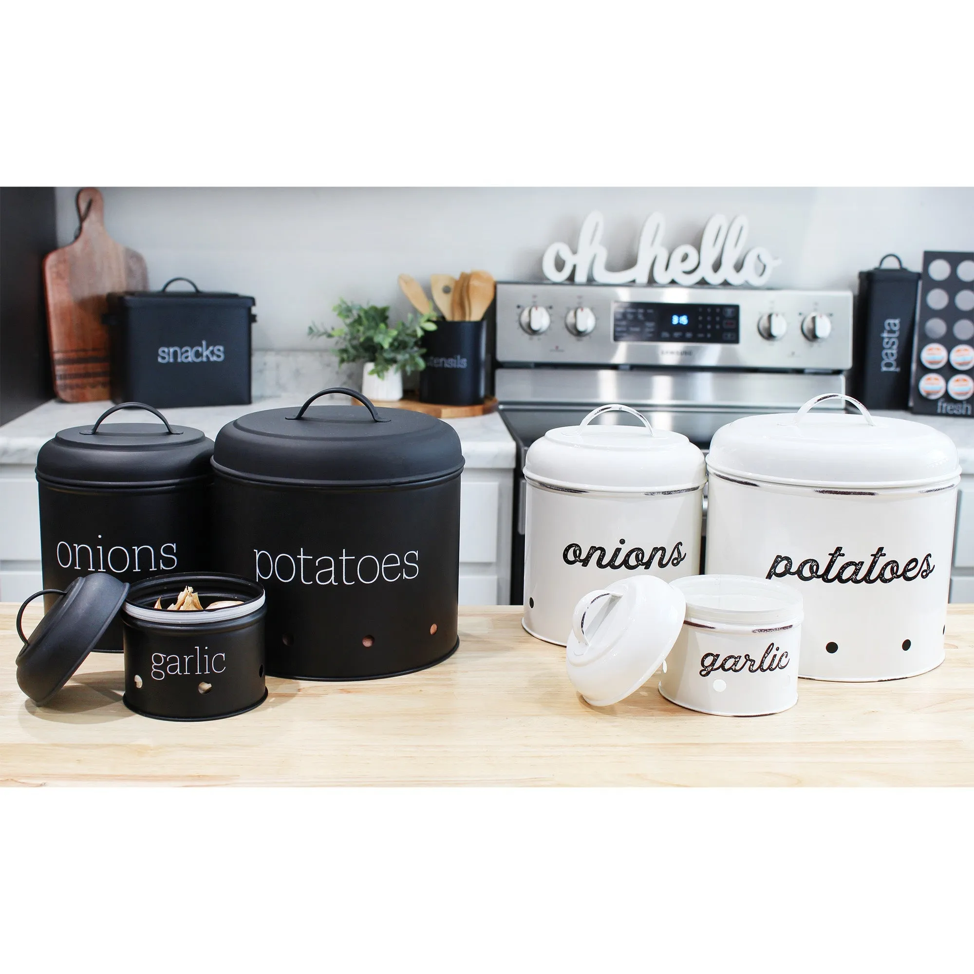 Potatoes, Onions and Garlic Canister Set