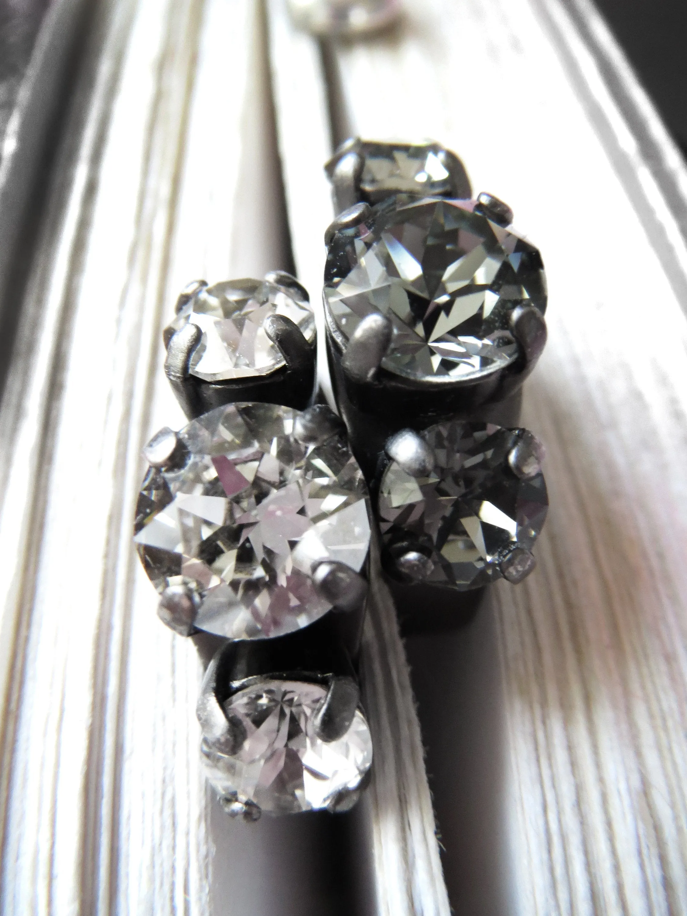 PROHIBITION: Stacking Trio Crystal Rings with Choice of Metal Finishes