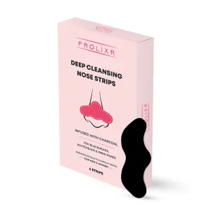 Prolixr Deep Cleansing Charcoal Nose Strips | Witch Hazel & Tea Tree Extracts | Blackheads & Whiteheads | Unclog Open Pores - 6 Strips