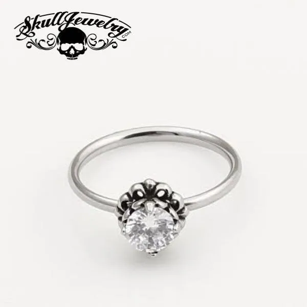 Proud Mary - Natural WHITE Zircon Stone Ring (#416)