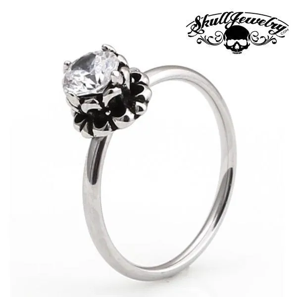 Proud Mary - Natural WHITE Zircon Stone Ring (#416)