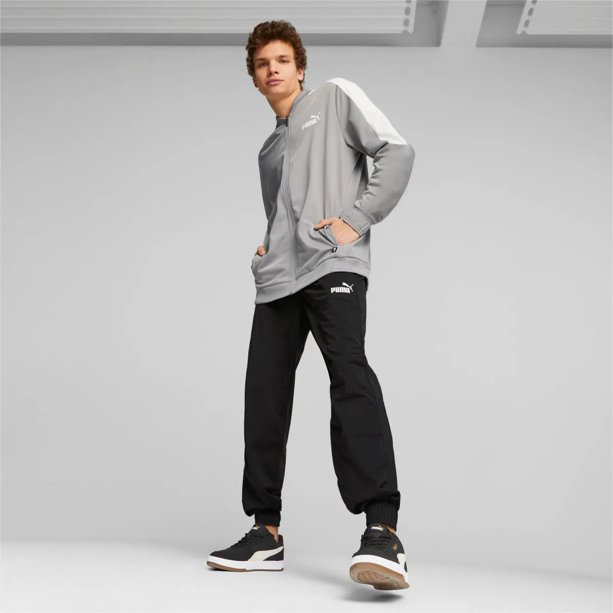 Puma Baseball Style Knitted Tracksuit 677428-14 - GRYBLK