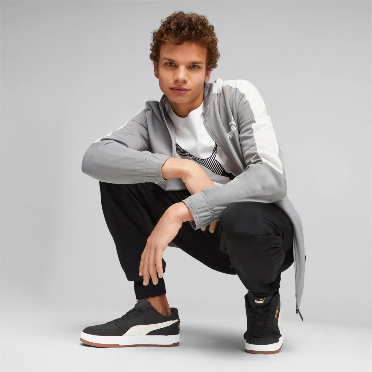 Puma Baseball Style Knitted Tracksuit 677428-14 - GRYBLK