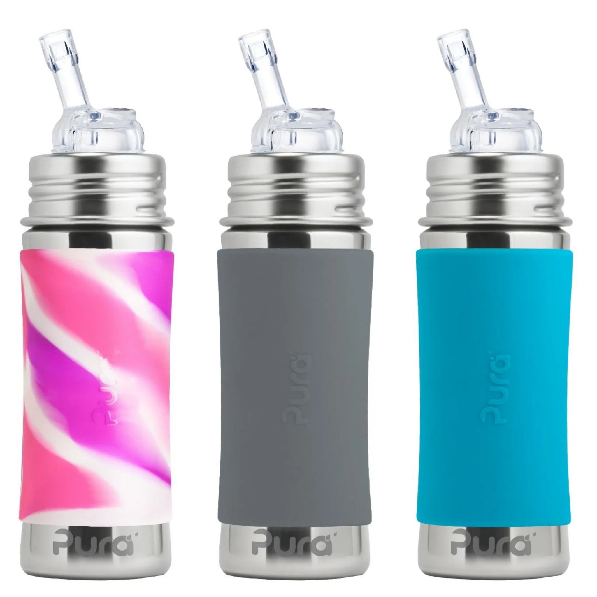 Pura Kiki 325ml Straw Bottles (Pack of 3)