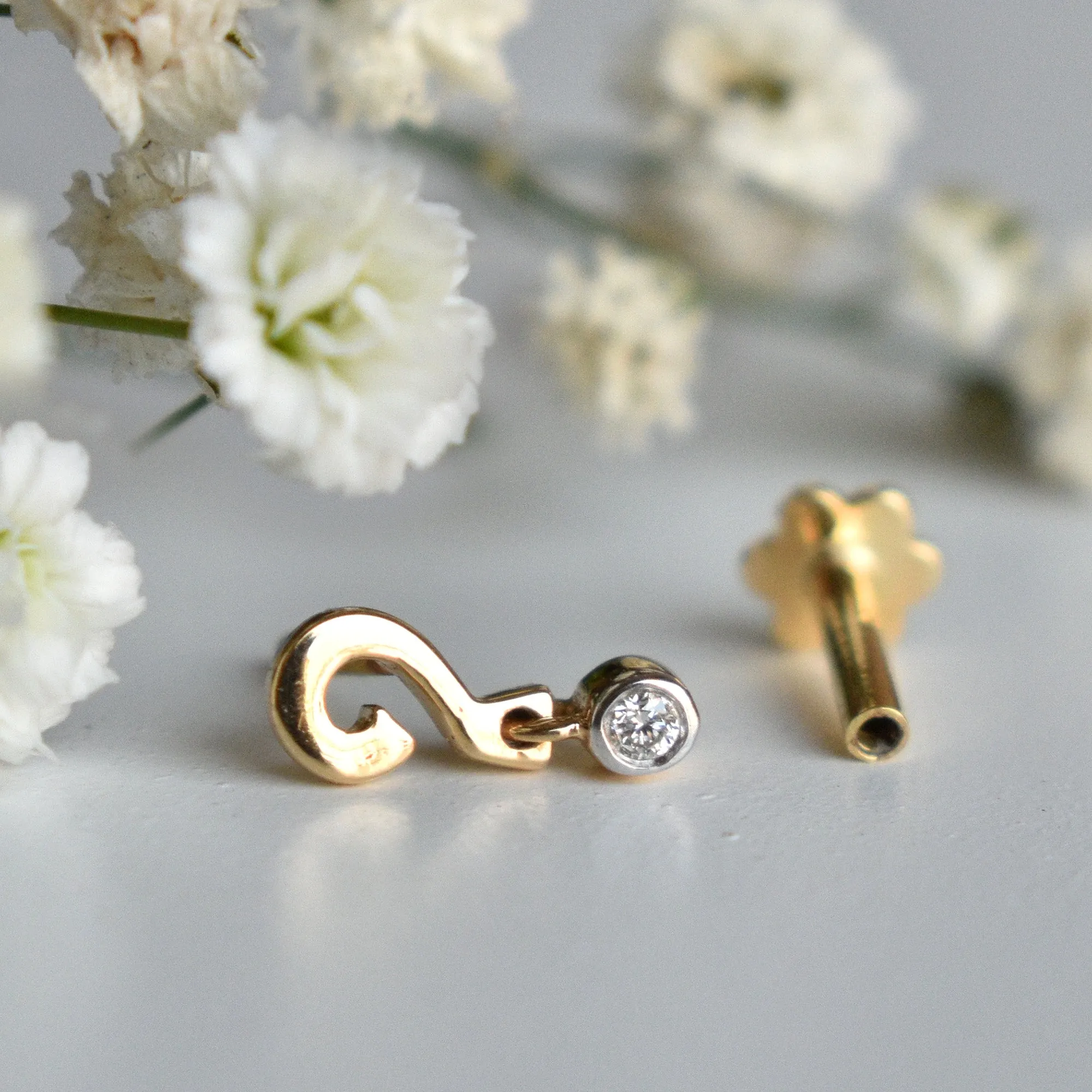 Question Mark Punctuation Ear Piercing Stud