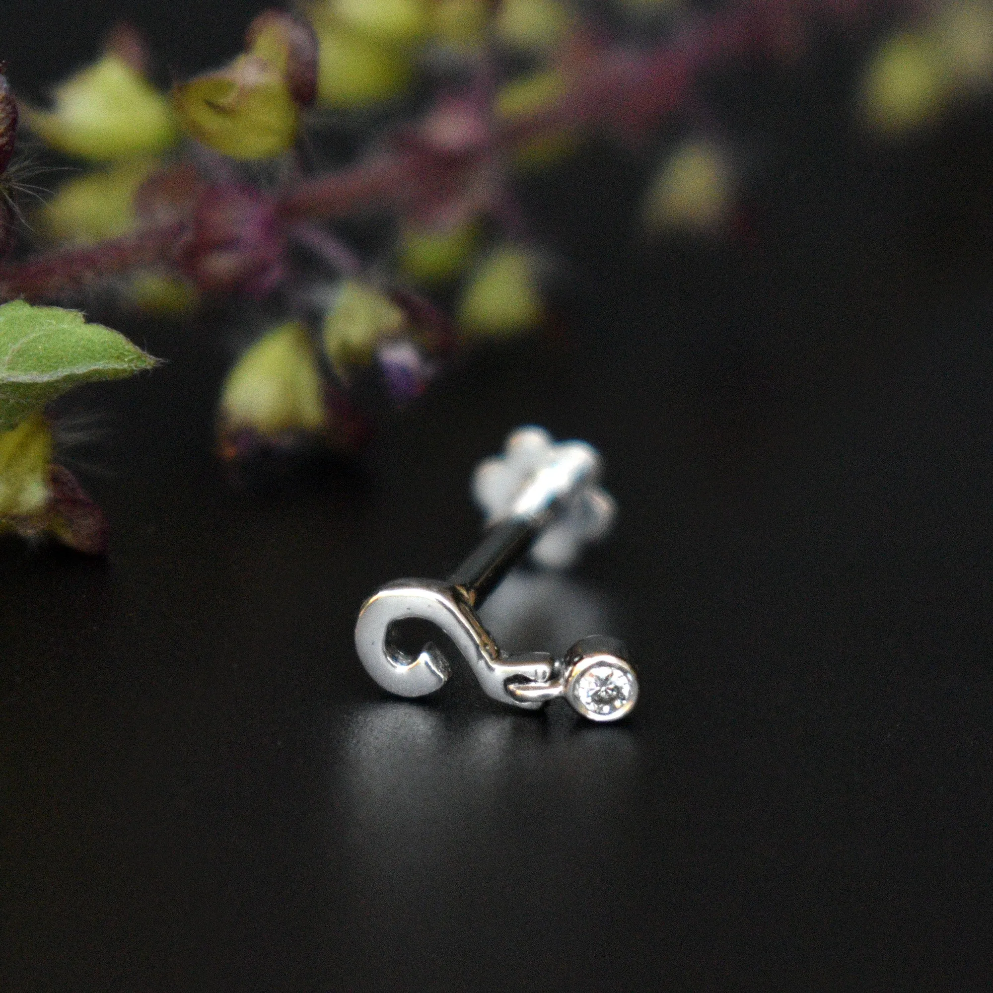 Question Mark Punctuation Ear Piercing Stud