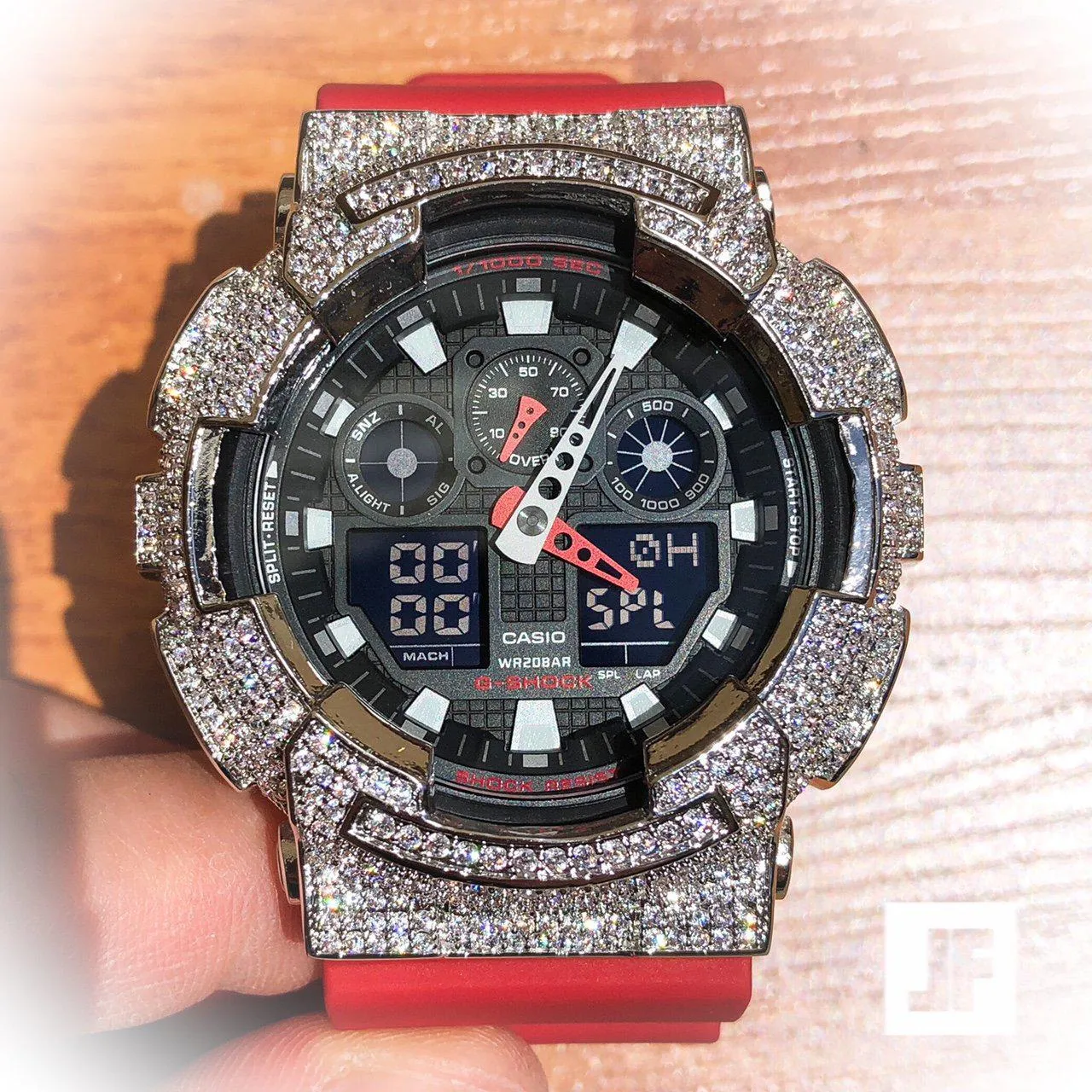 Red Custom Iced Out Bezel Casio G-Shock GA-100