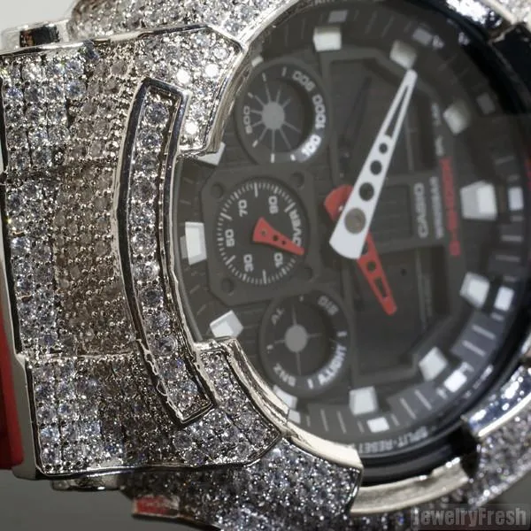 Red Custom Iced Out Bezel Casio G-Shock GA-100