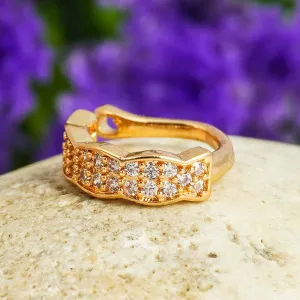 Rhinestone Adorned Golden Nose Ring