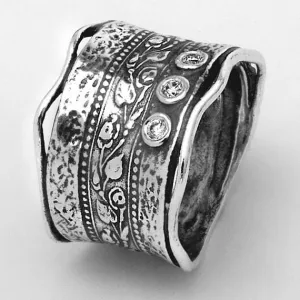 Ring Sterling silver floral designer bohemian rings