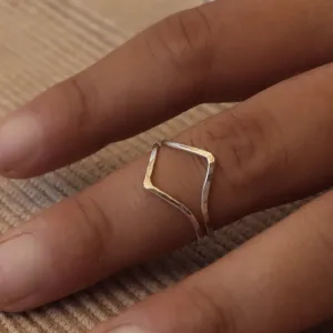 Rings Hammered V 1mm wide Choose Your Metal and Size