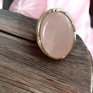 Rose Quartz Solid 925 Sterling Silver Ring 8