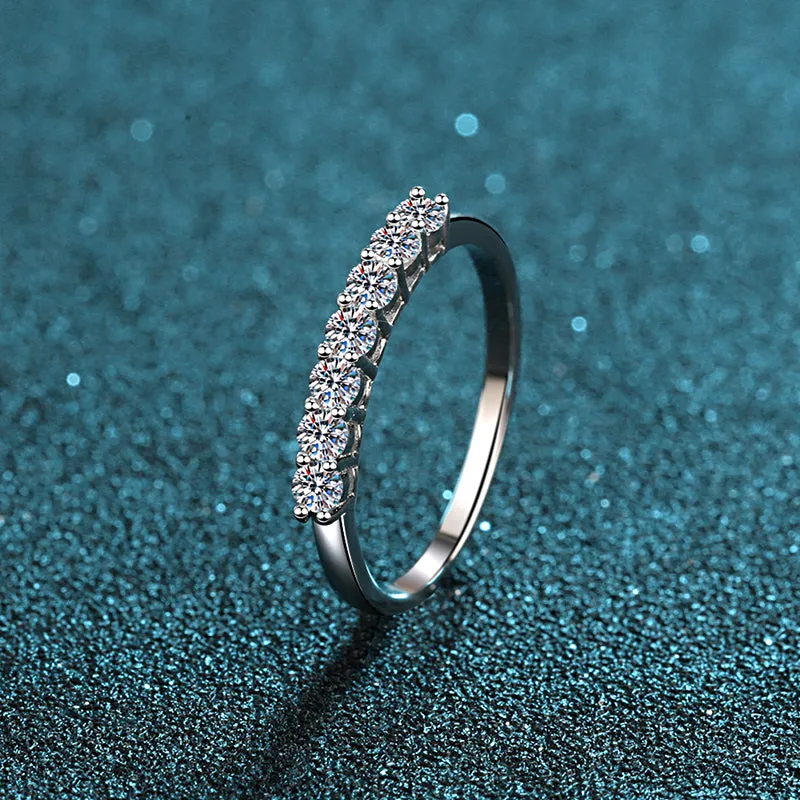 Round Cut Moissanite Diamond 7-Stone Ring