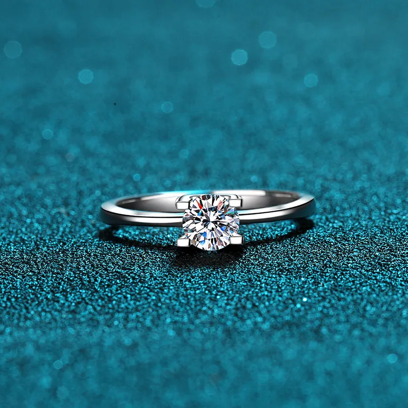 Round Cut Moissanite Diamond Classic Solitaire Ring