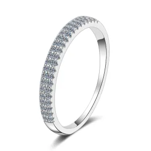 Round Cut Moissanite Diamond Half Eternity Rings