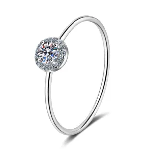 Round Cut Moissanite Diamond Halo Classis Ring