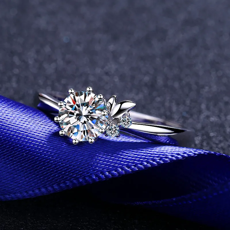 Round Cut Moissanite Diamond Simple Classis Ring