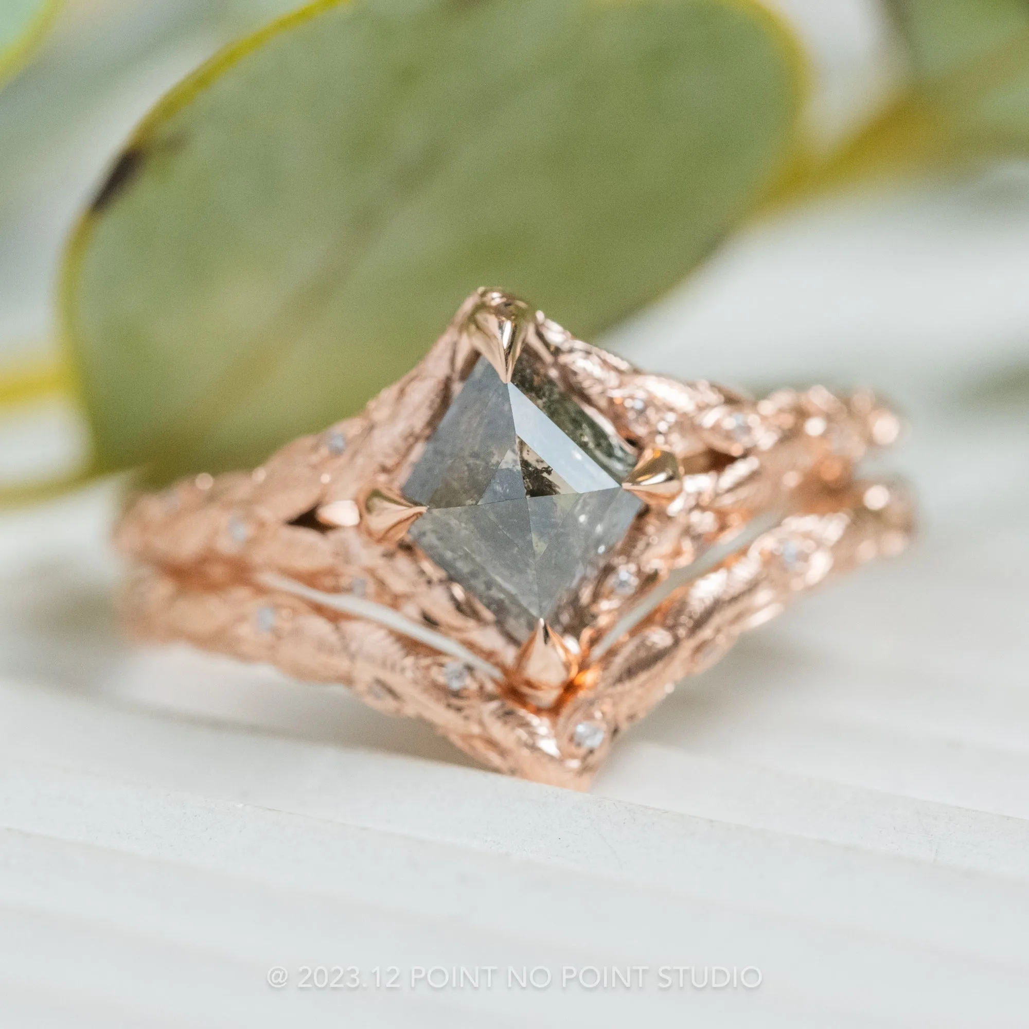 Round Diamond Wedding Band, Pixie Setting, 14k Rose Gold