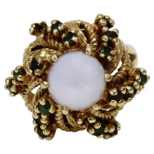 Sapphire Star Cabochon 4 Carat 14k Gold Cocktail Ring