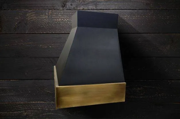 SARA - Black and Brass Range Hood | Handmade & Bespoke Metal Vent Hood
