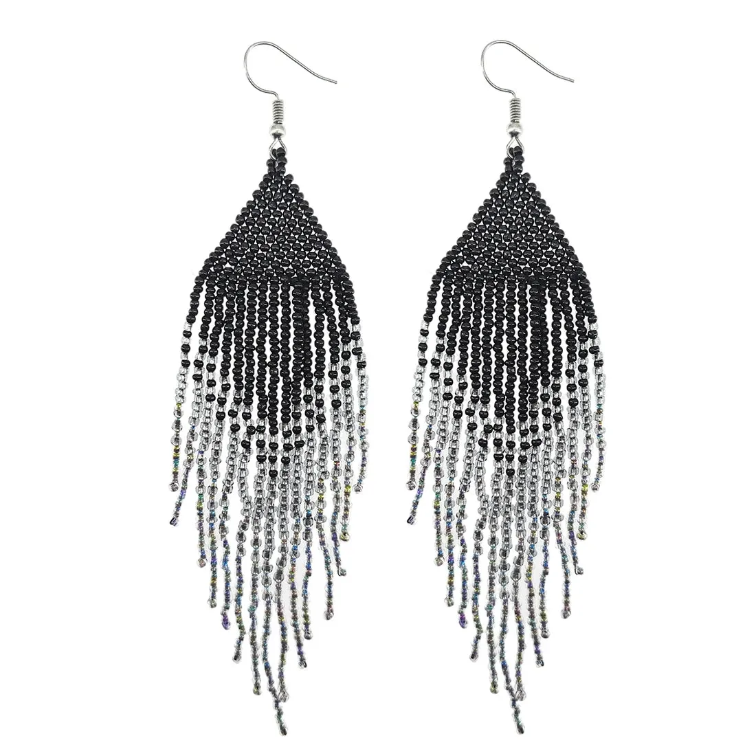 Seed Bead Statement Earrings | Long Bohemian Tassel Earrings | Women's Earrings