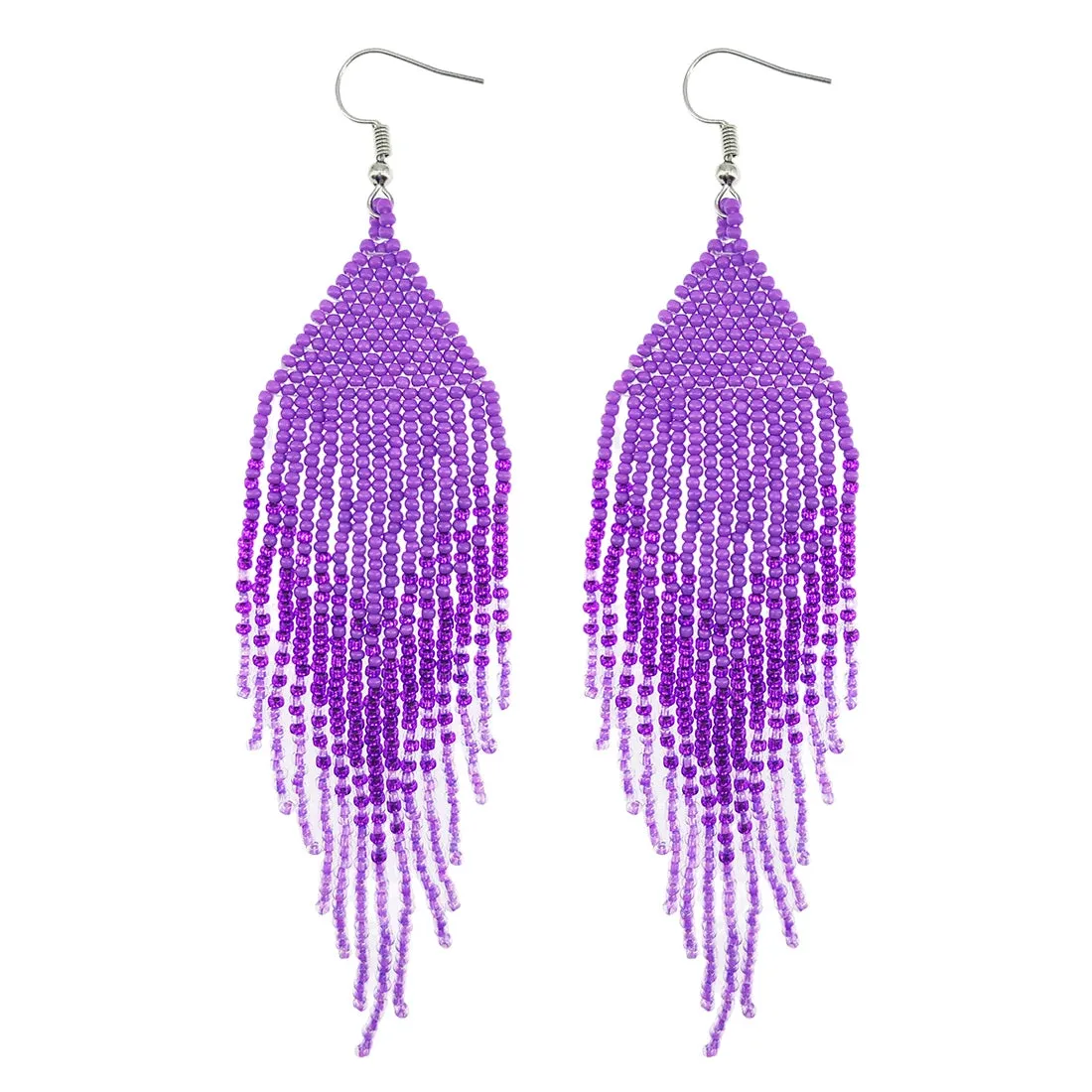 Seed Bead Statement Earrings | Long Bohemian Tassel Earrings | Women's Earrings