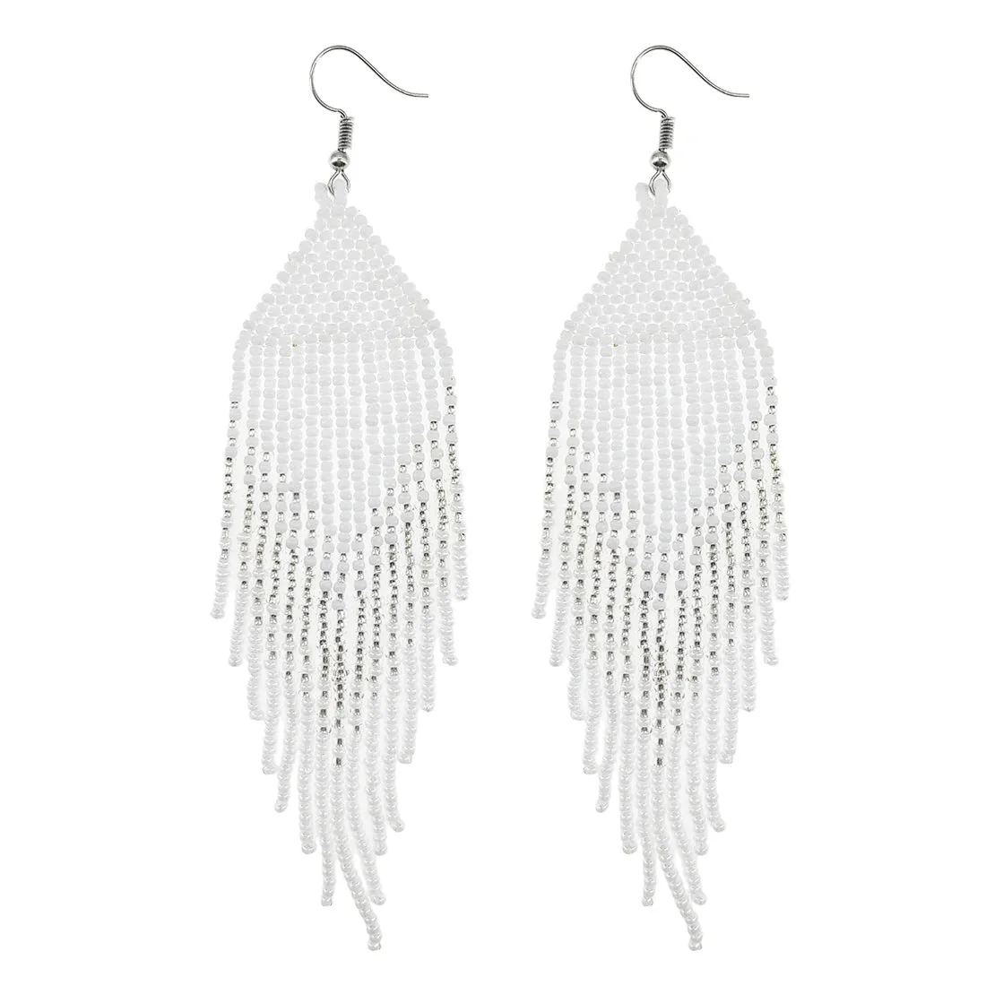 Seed Bead Statement Earrings | Long Bohemian Tassel Earrings | Women's Earrings