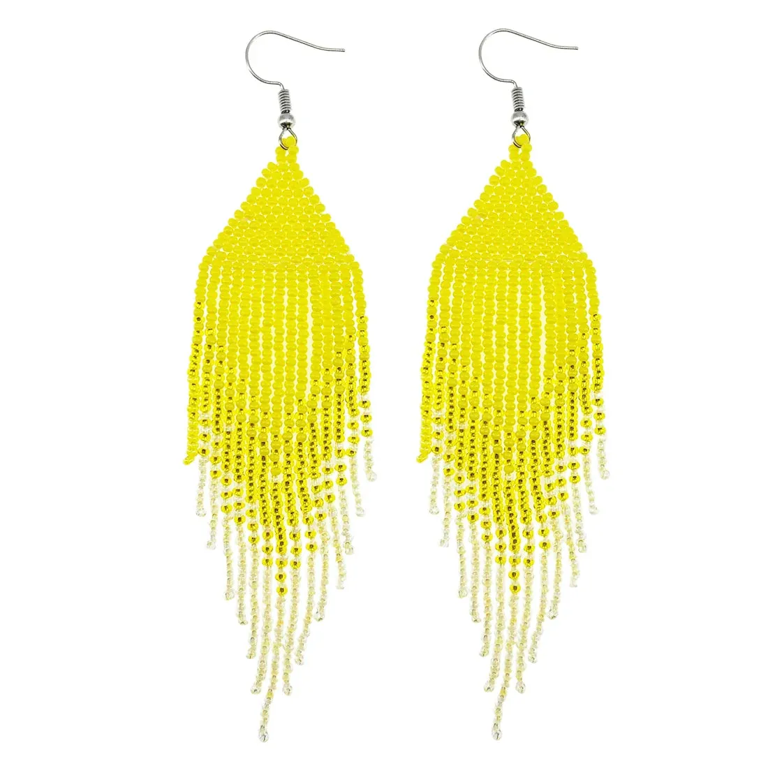 Seed Bead Statement Earrings | Long Bohemian Tassel Earrings | Women's Earrings