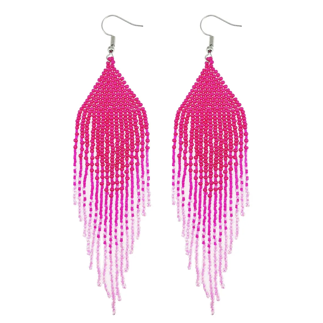 Seed Bead Statement Earrings | Long Bohemian Tassel Earrings | Women's Earrings