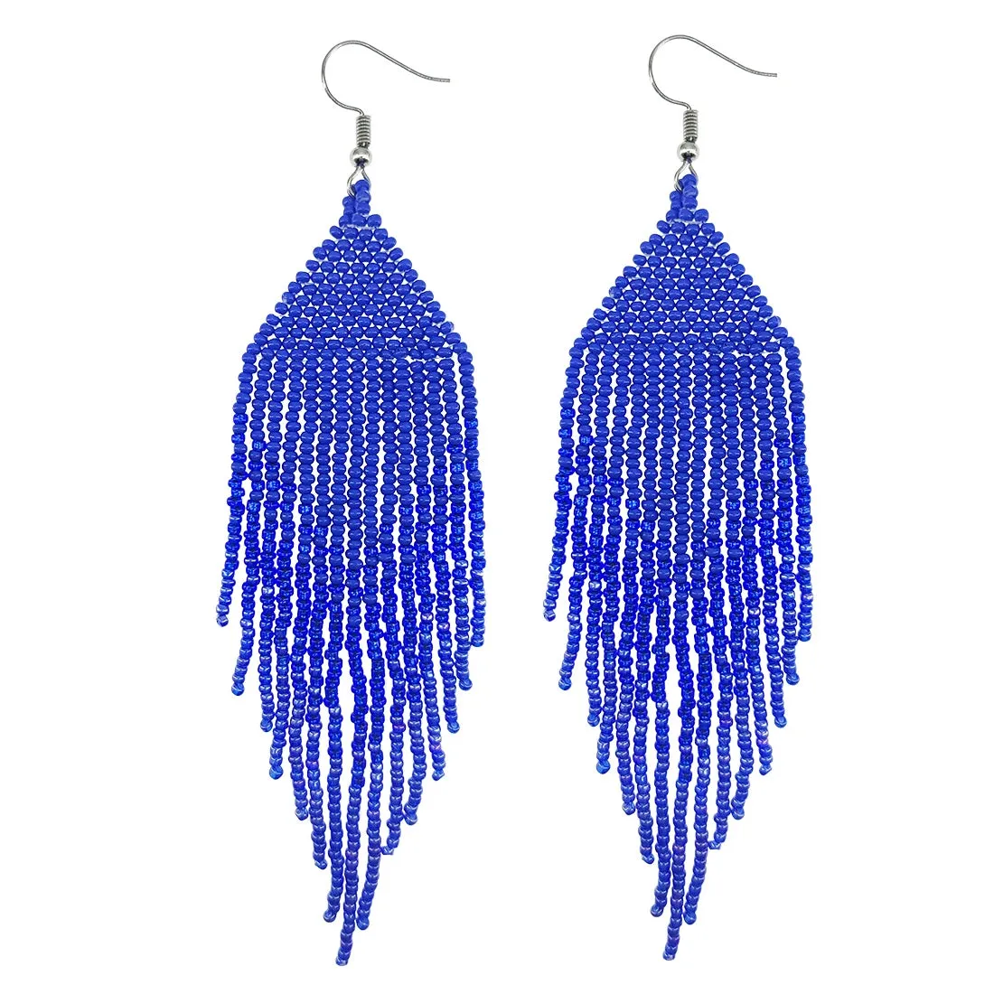 Seed Bead Statement Earrings | Long Bohemian Tassel Earrings | Women's Earrings
