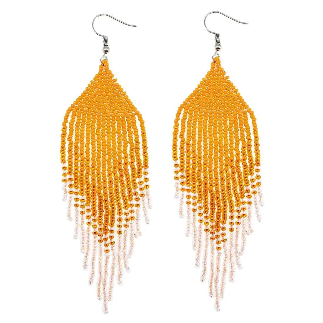Seed Bead Statement Earrings | Long Bohemian Tassel Earrings | Women's Earrings