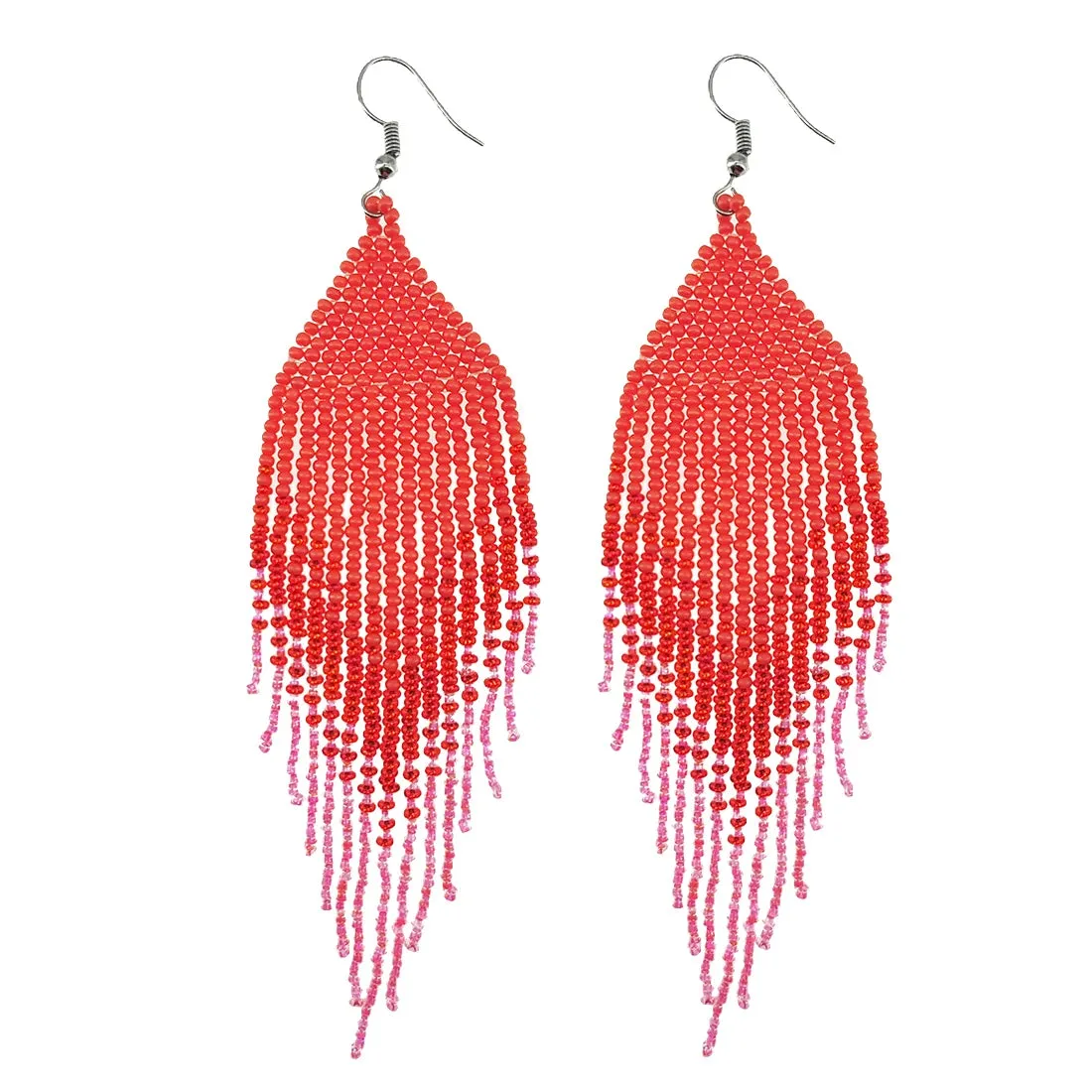 Seed Bead Statement Earrings | Long Bohemian Tassel Earrings | Women's Earrings