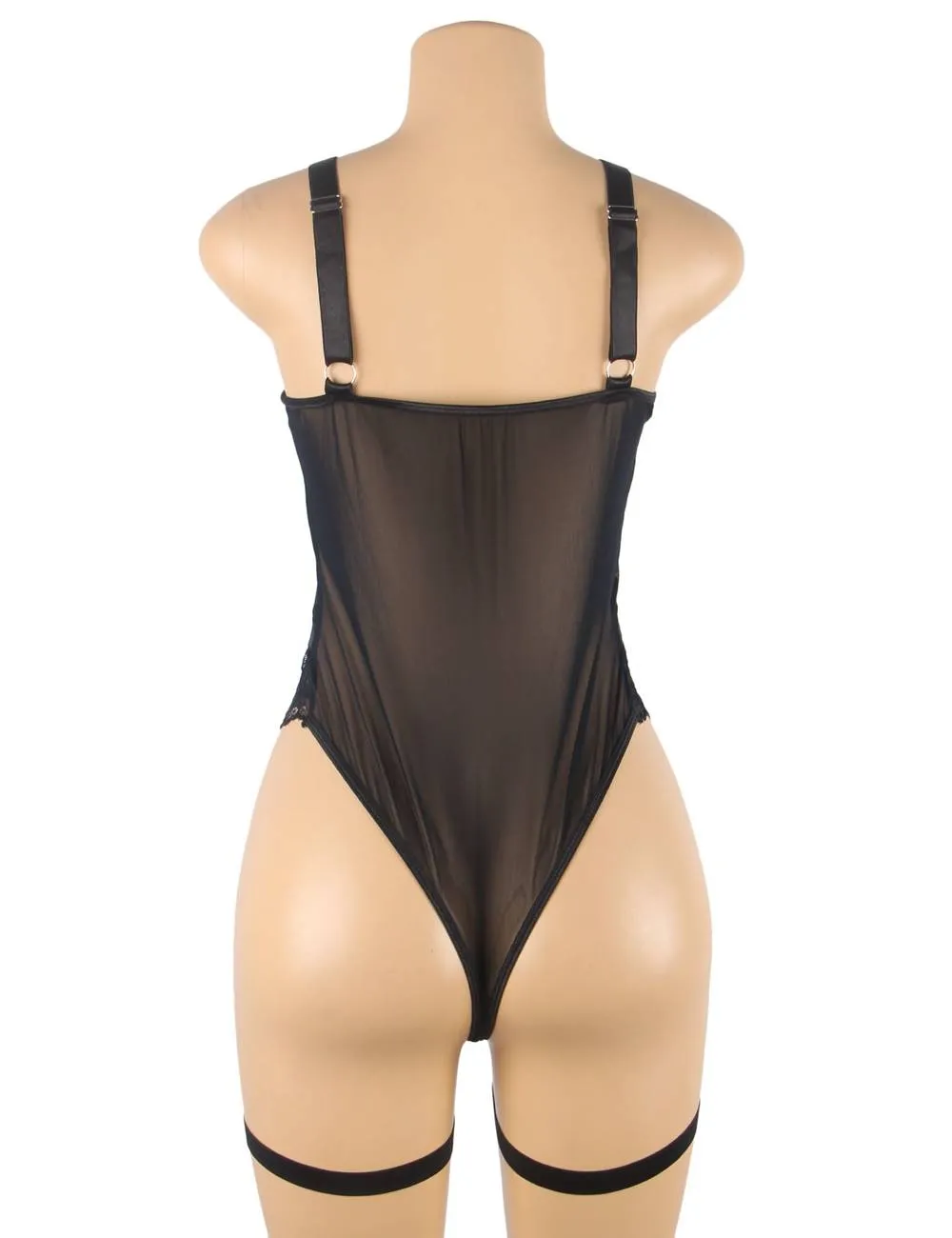 Sexy Slim Lace Garter Leg Ring Teddy