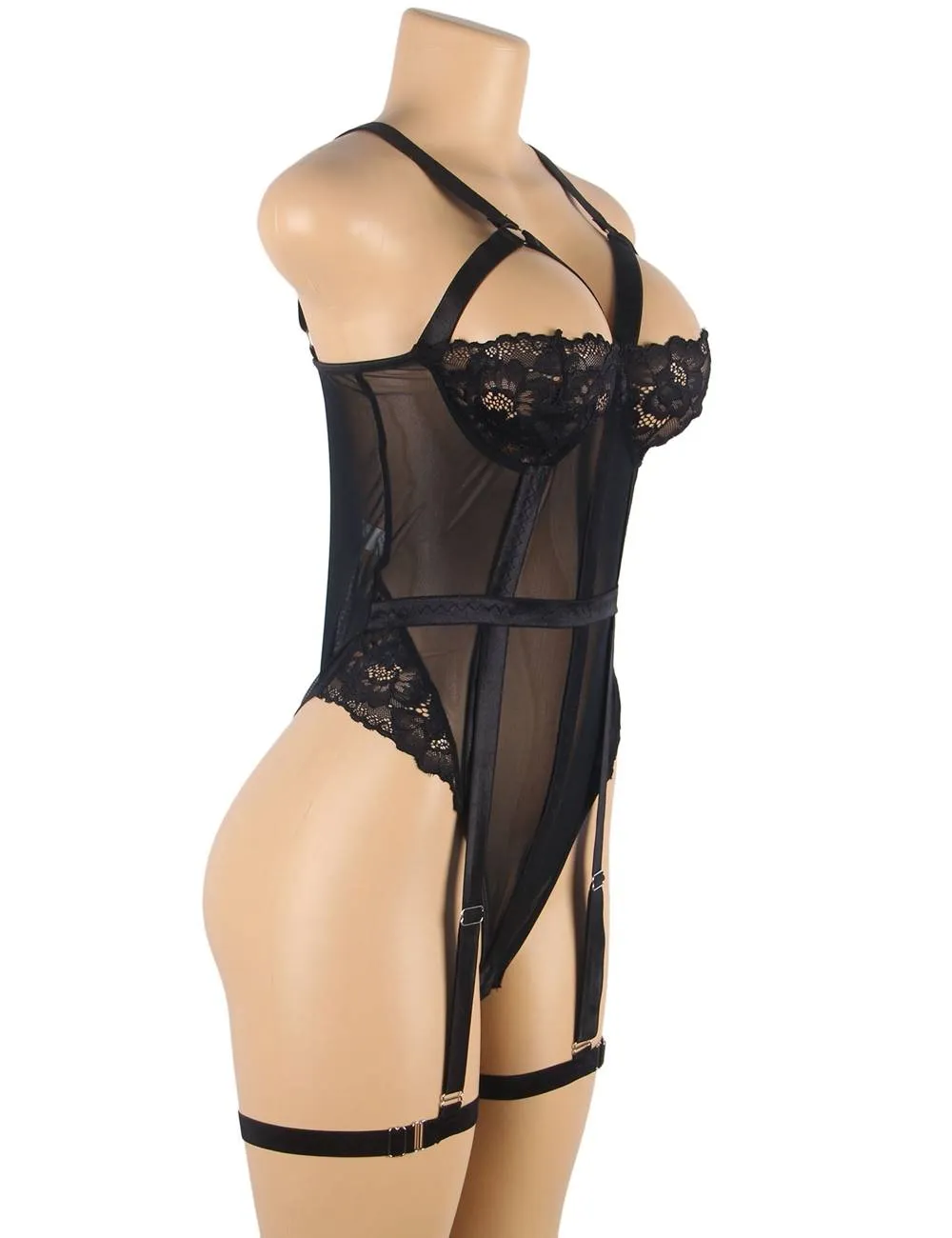 Sexy Slim Lace Garter Leg Ring Teddy