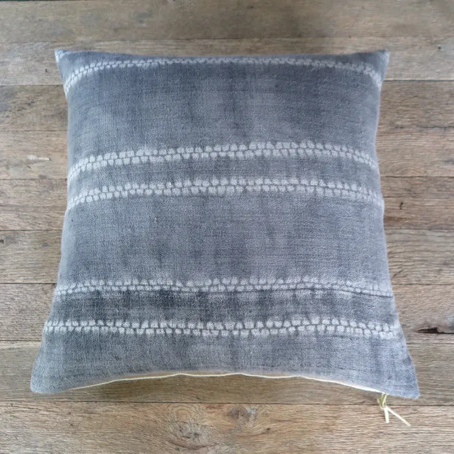 shibori grey linen - one of a kind pillow