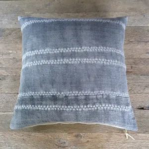 shibori grey linen - one of a kind pillow