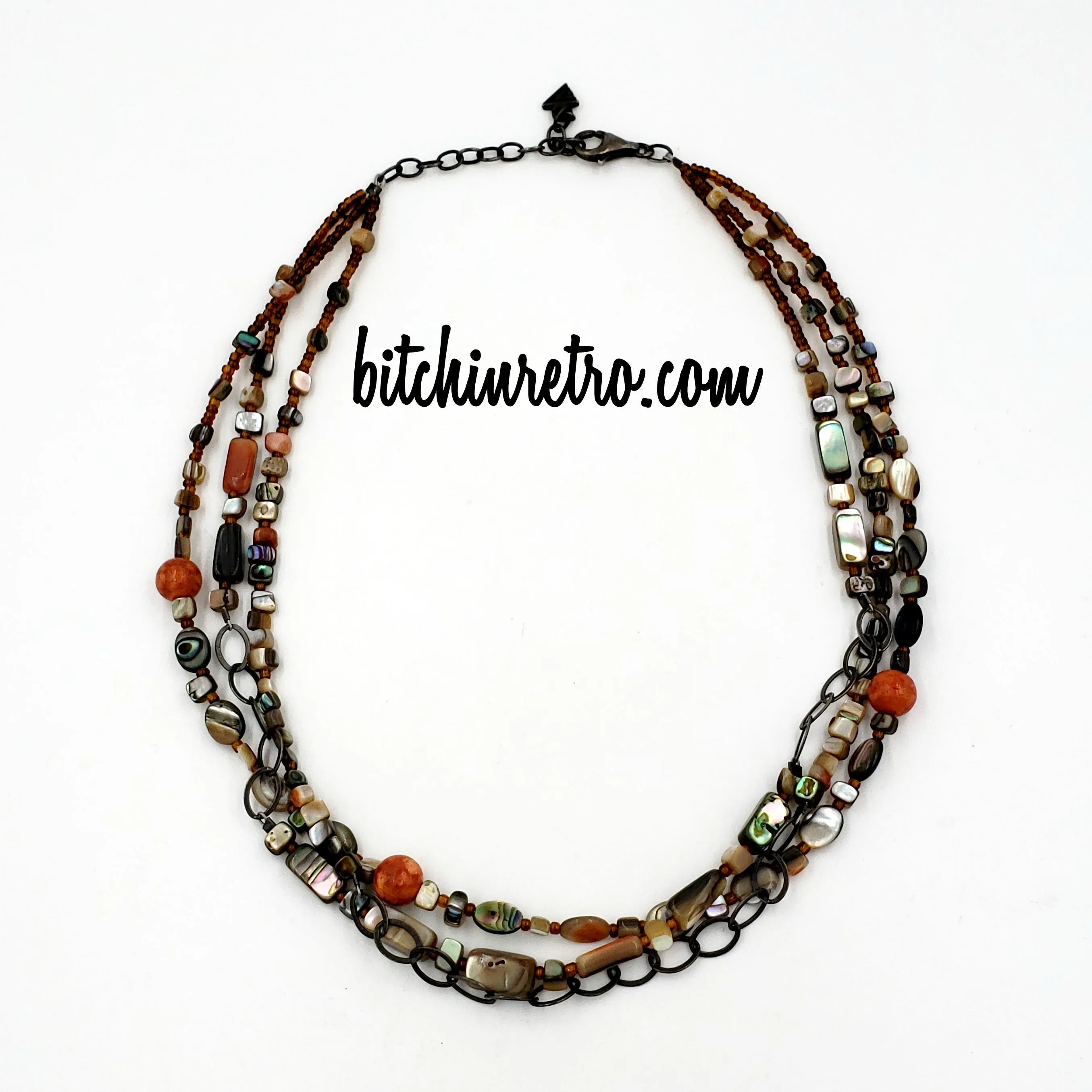 Silpada Bohemian Fiesta Fun Necklace, Sterling With Sponge Coral #1563