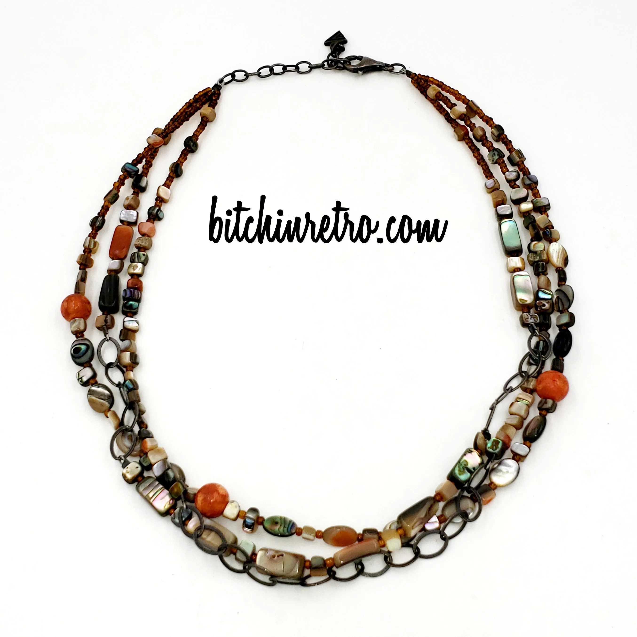 Silpada Bohemian Fiesta Fun Necklace, Sterling With Sponge Coral #1563