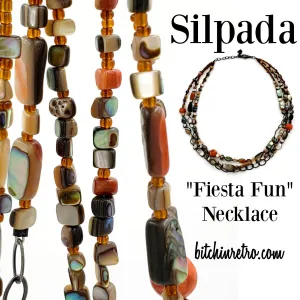 Silpada Bohemian Fiesta Fun Necklace, Sterling With Sponge Coral #1563